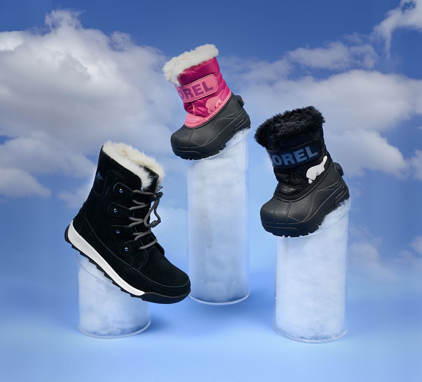 SOREL SNOWCOMMANDERBOTTESENFANTS en FUCHSIA vue 1c