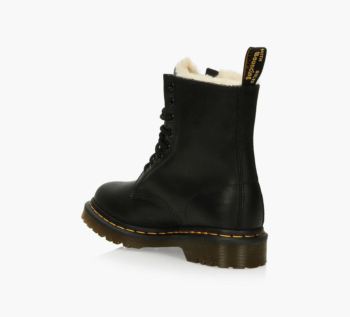 DR. MARTENS 1460SERENAFAUXFURLINEDLACEUP in BLACK view 3