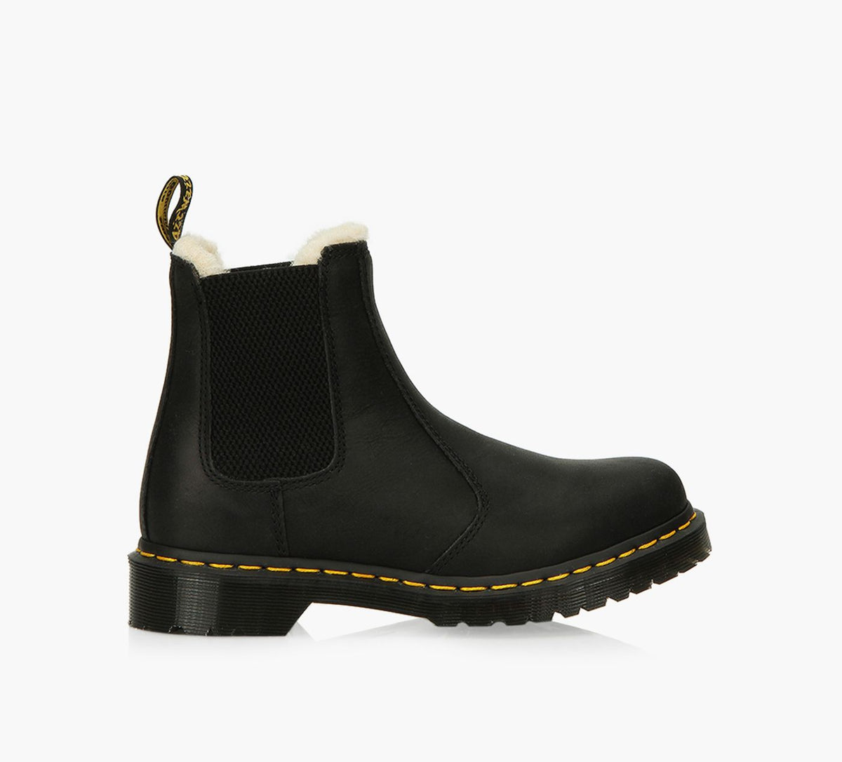 DR. MARTENS BOTTE2976LEONOREDOUBLEFAUSSEFOURRURE en NOIR