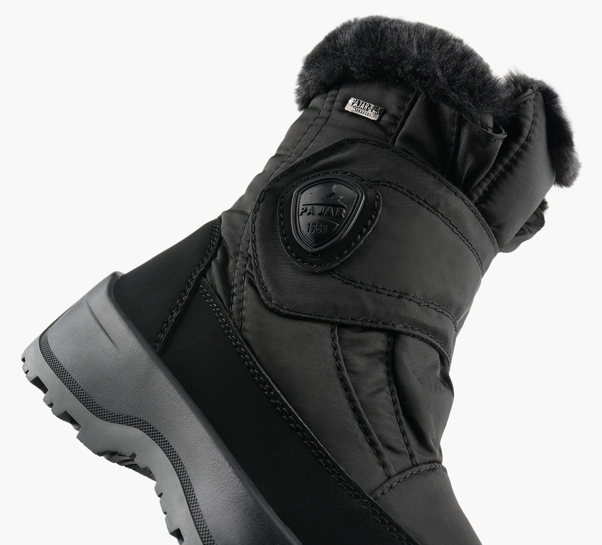 PAJAR MOSCOU30VELCROBOOTWITHICEGRIPPER in BLACK view 1b
