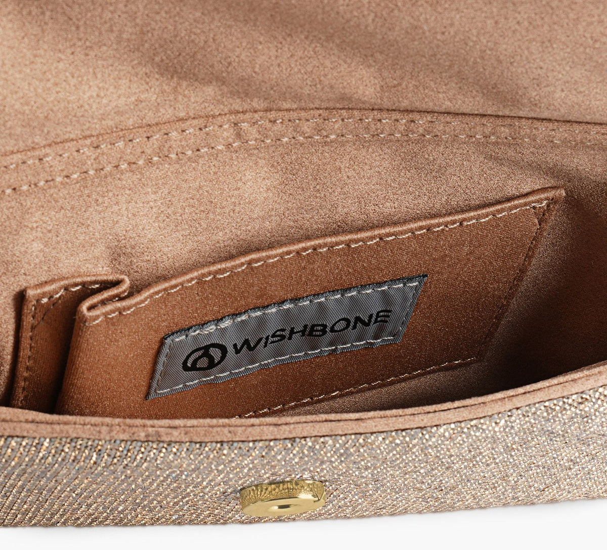 WISHBONE MADELYNCRYSTALCLUTCH in GOLD view 3