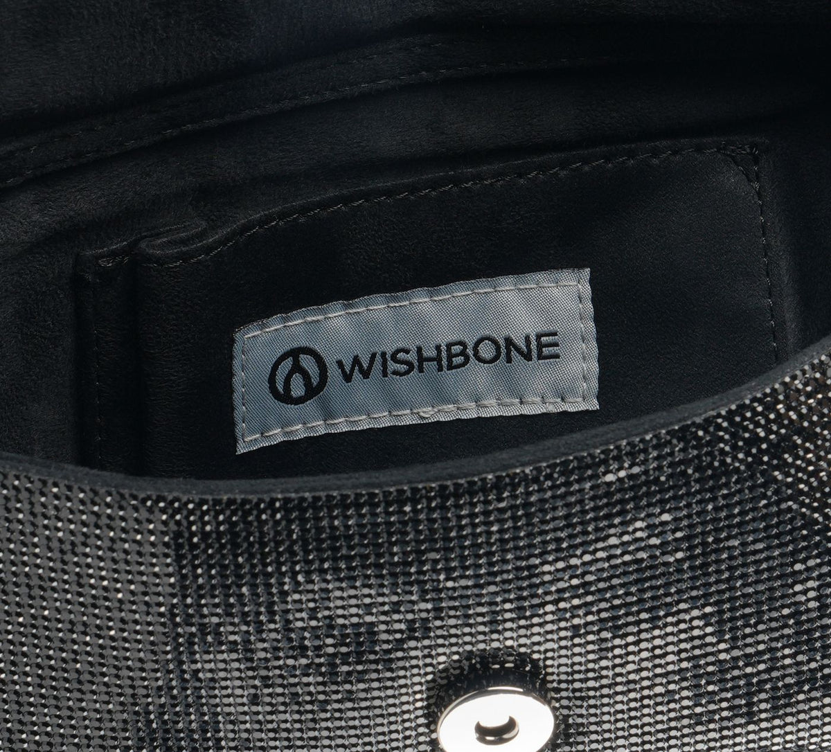 WISHBONE MADELYNCRYSTALCLUTCH in BLACK view 3