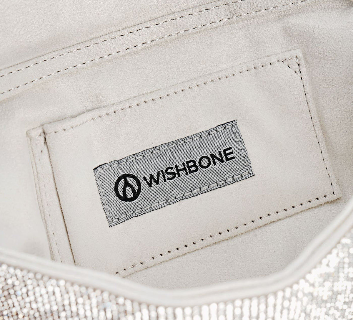 WISHBONE MADELYNCRYSTALCLUTCH in SILVER view 3