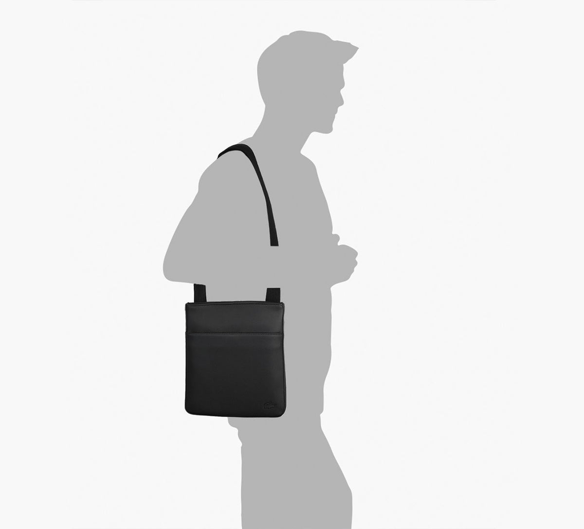 LACOSTE FLATCROSSBODYBAG in BLACK view 3