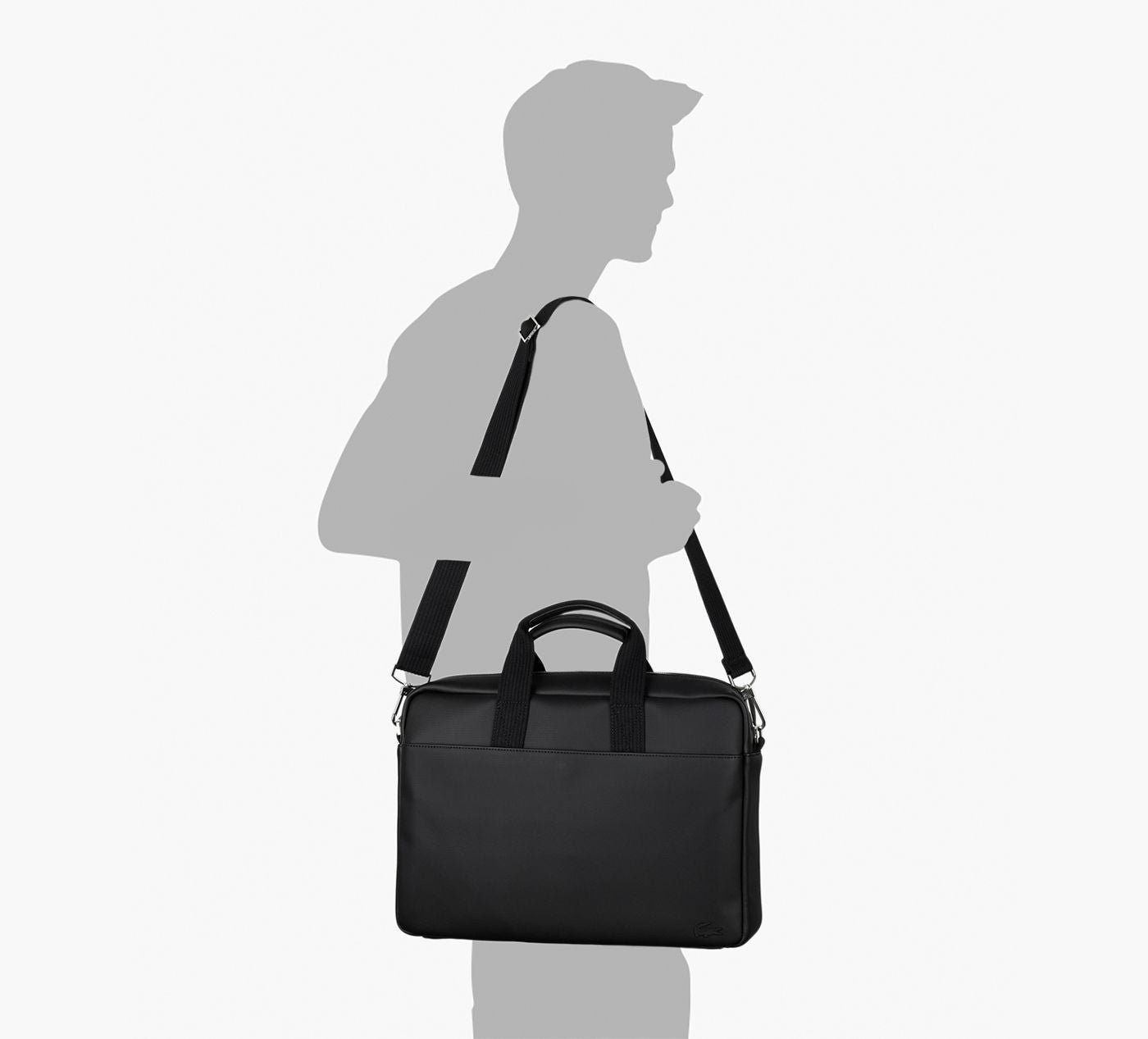 LACOSTE CLASSICCOMPUTERBAG in BLACK view 3