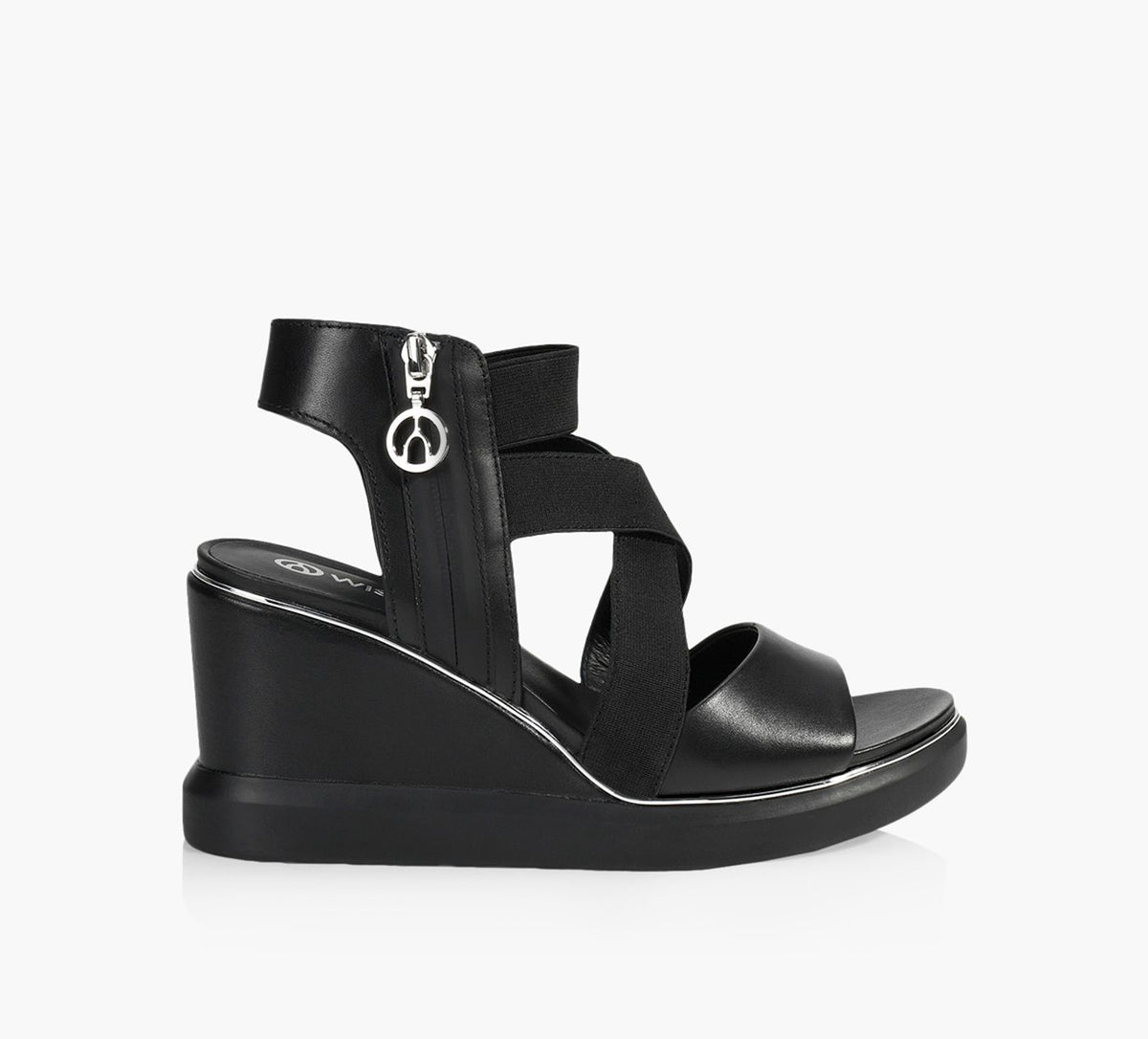 WISHBONE ELIZABETHWEDGESANDAL in BLACK