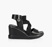 WISHBONE ELIZABETHWEDGESANDAL in BLACK