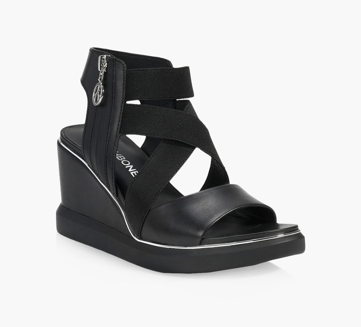 WISHBONE ELIZABETHWEDGESANDAL in BLACK view 2