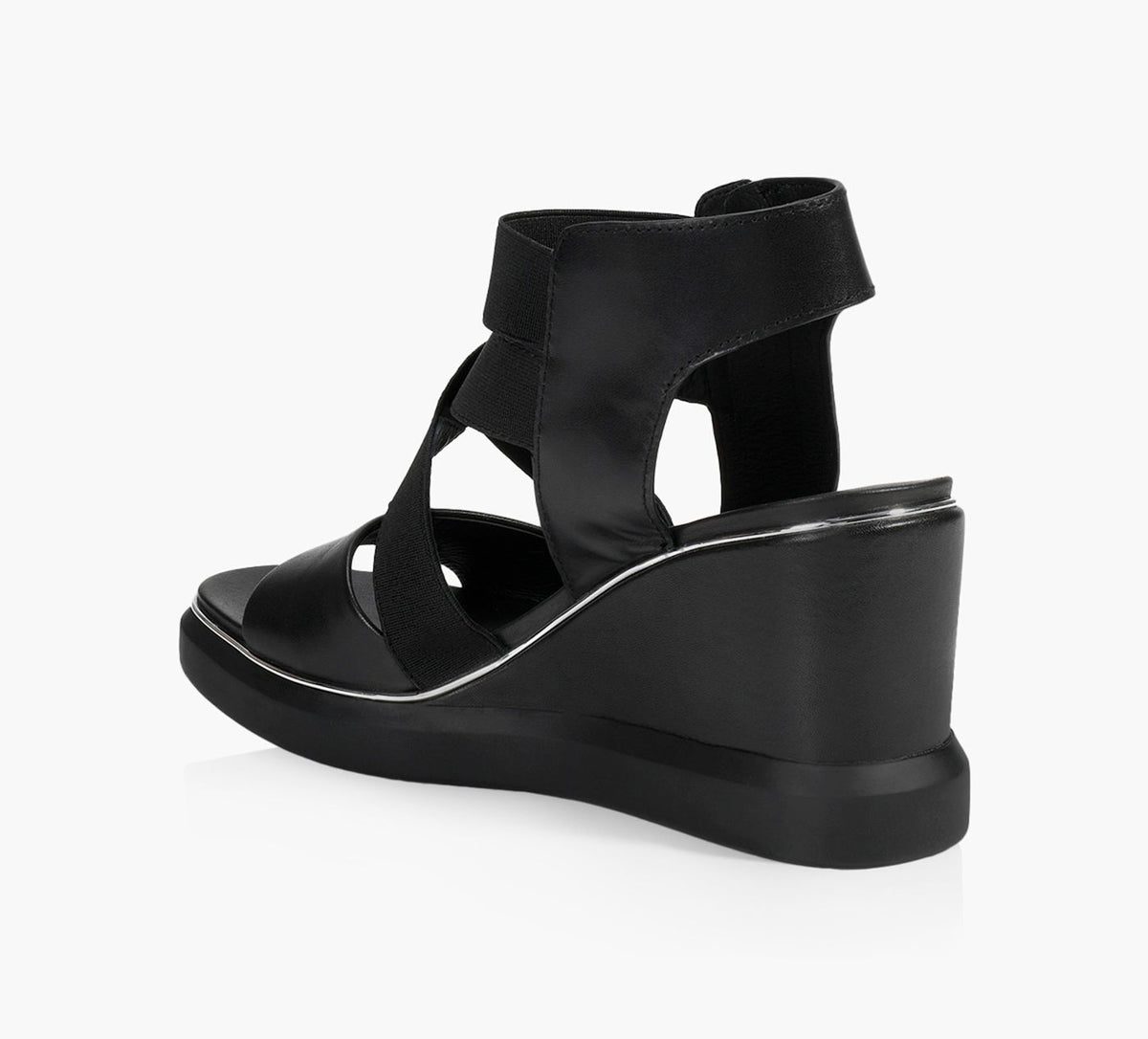 WISHBONE ELIZABETHWEDGESANDAL in BLACK view 3