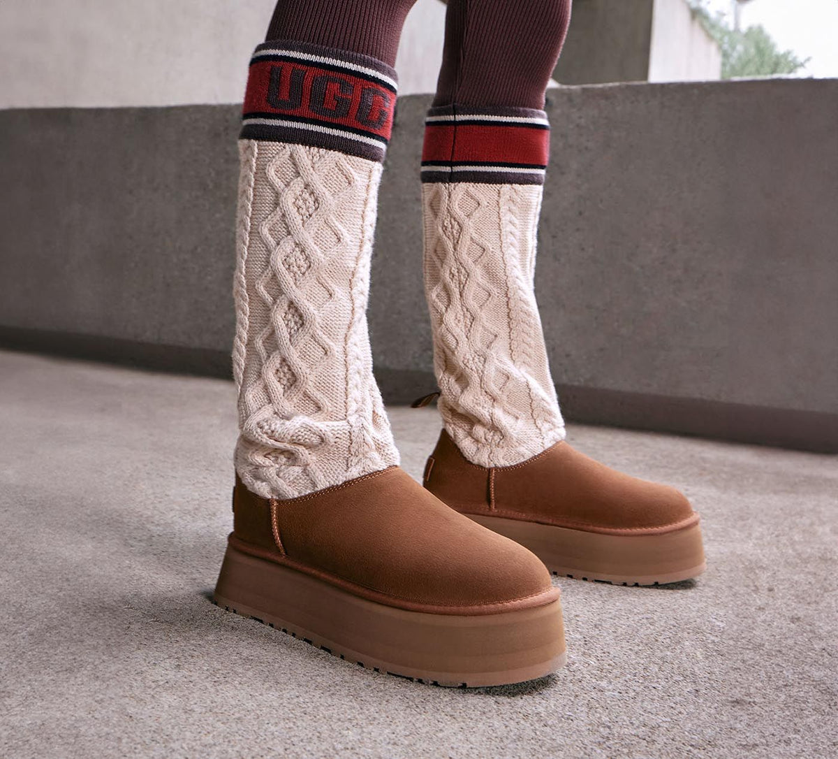 UGG CLASSICSWEATERLETTER in TAN view 8