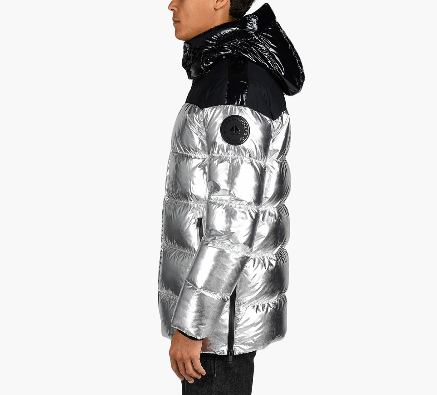 MOOSE KNUCKLES WOODLANDHILLSJACKETMETALLIC in SILVER view 3