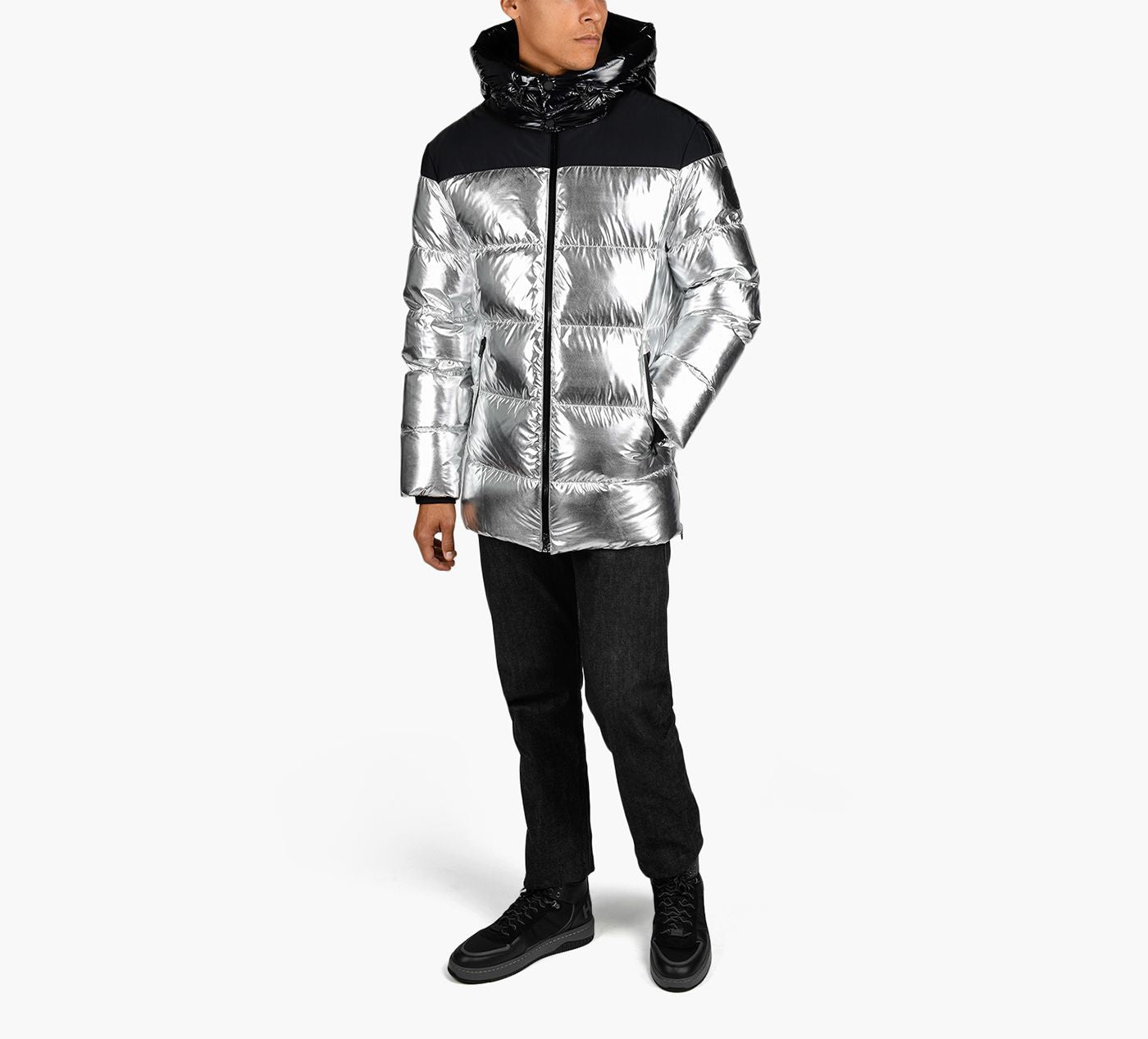 MOOSE KNUCKLES WOODLANDHILLSJACKETMETALLIC in SILVER view 1c