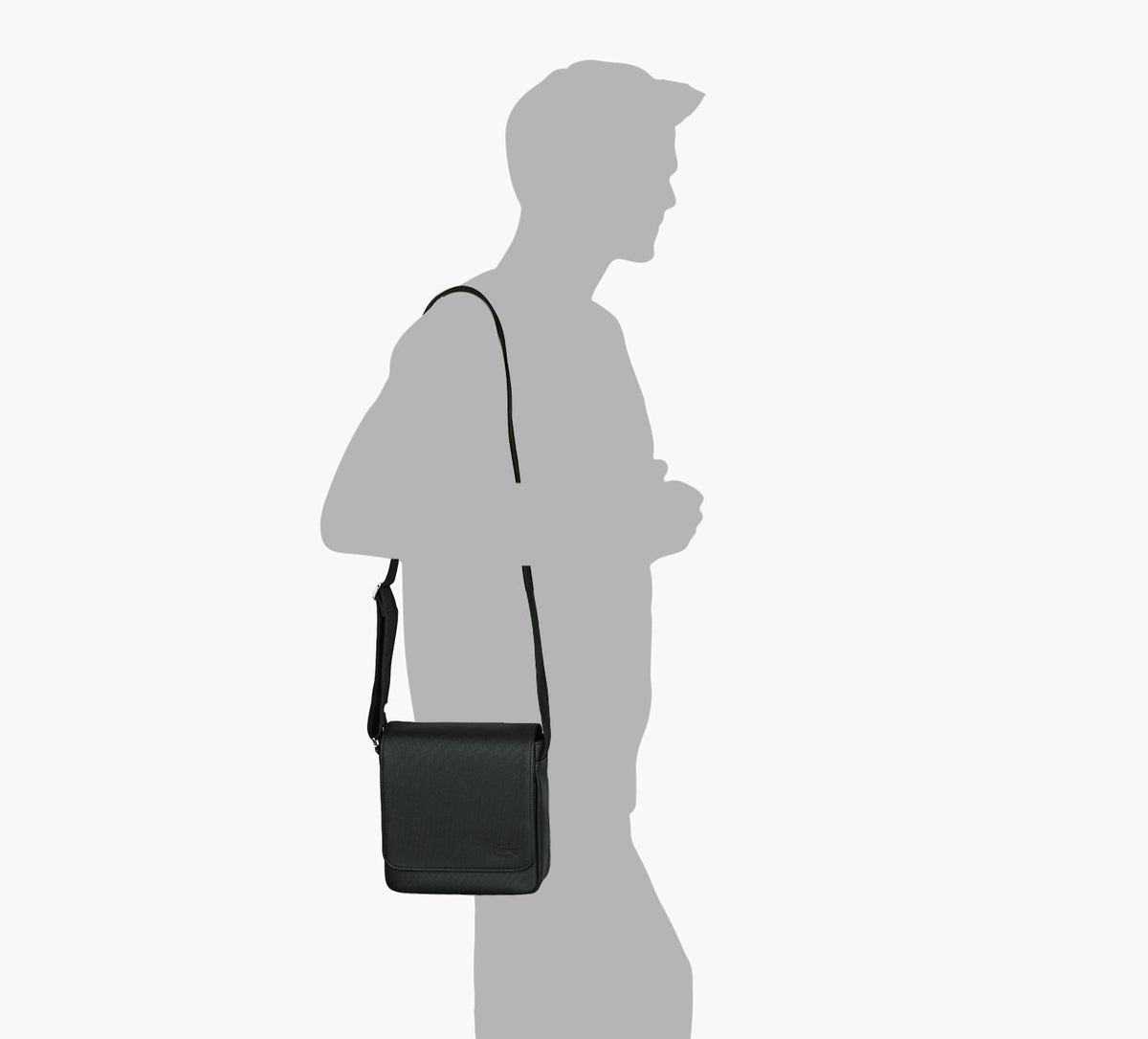 LACOSTE FLATCROSSOVERBAG in BLACK view 1c