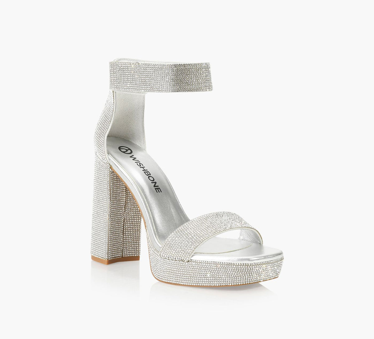 WISHBONE GINACRYSTALHEEL in SILVER view 2