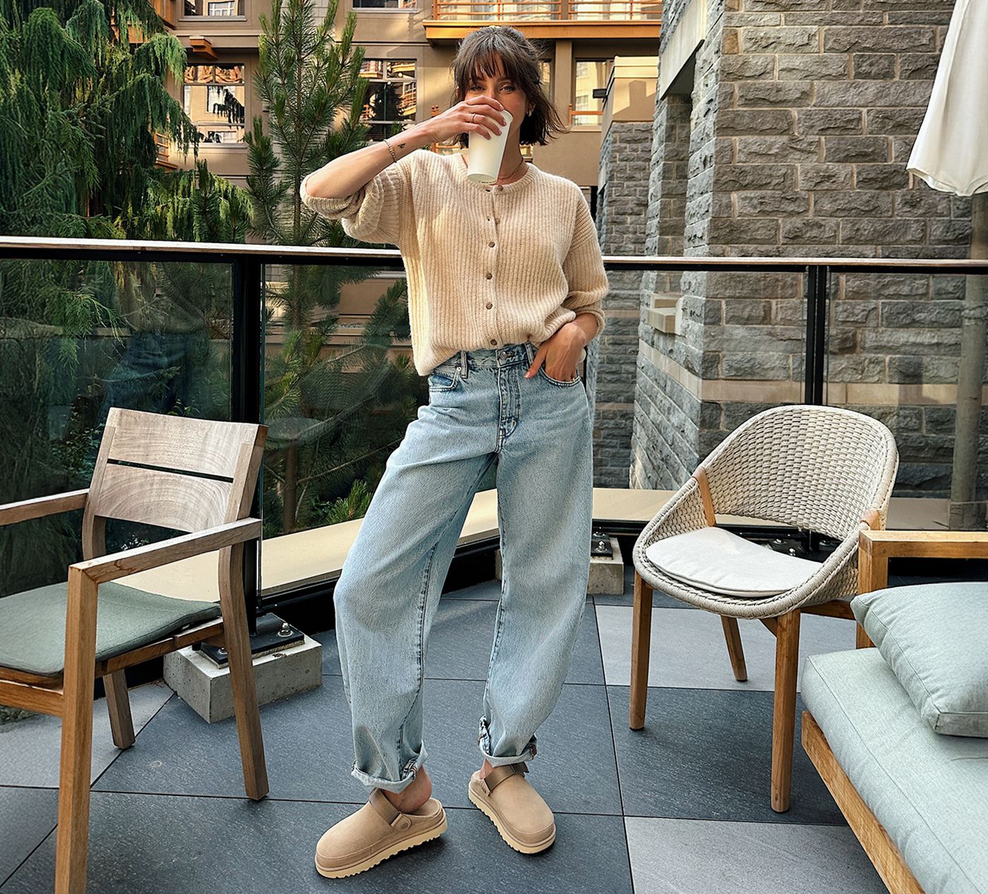UGG MULEGOLDENSTAR en BEIGE vue 1c