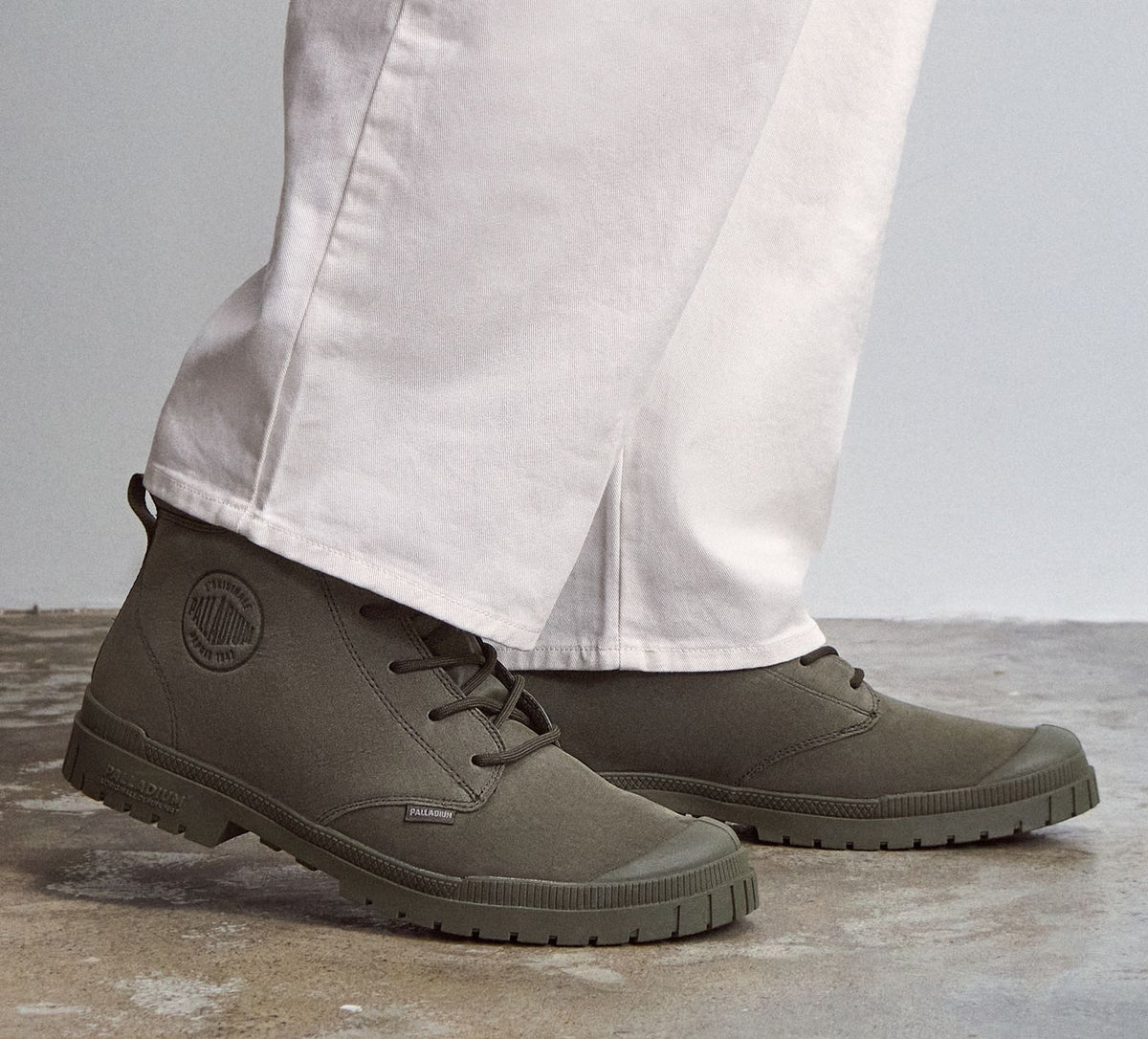 PALLADIUM SP20CUFFLEATHERWPWL in KHAKI view 1a