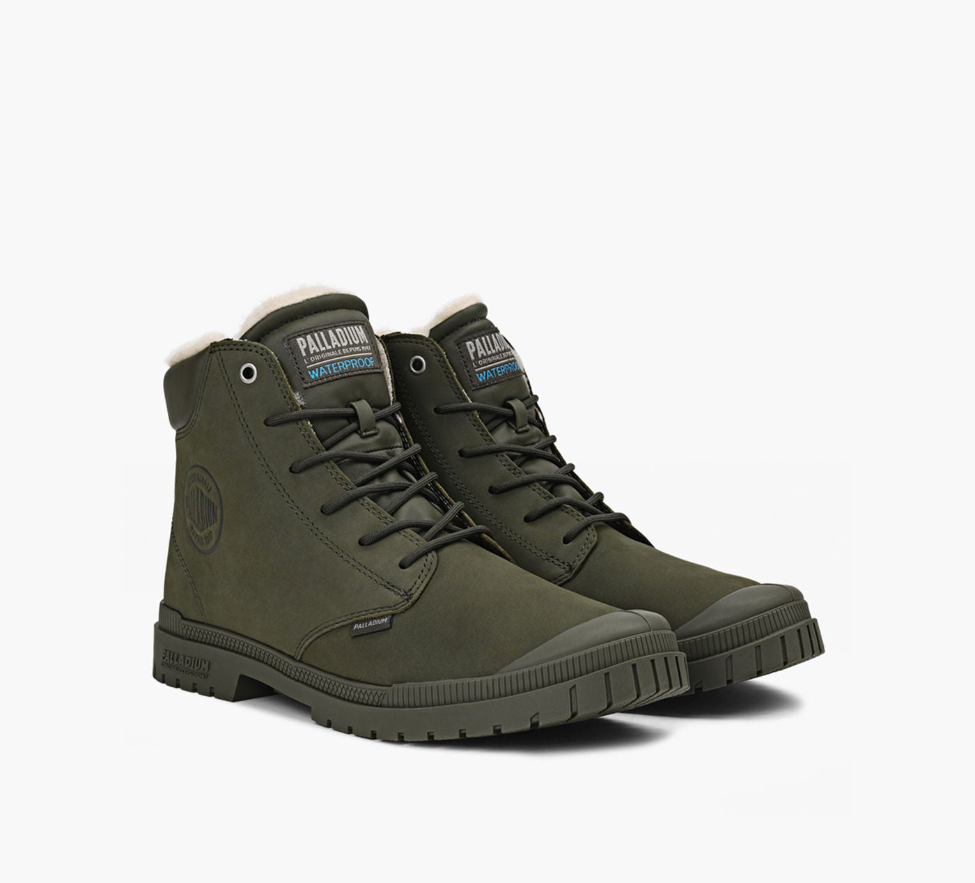 PALLADIUM SP20CUFFLEATHERWaterProofWarmlined in KHAKI view 2