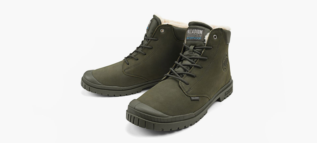 PALLADIUM SP20CUFFLEATHERWPWL in KHAKI view 4