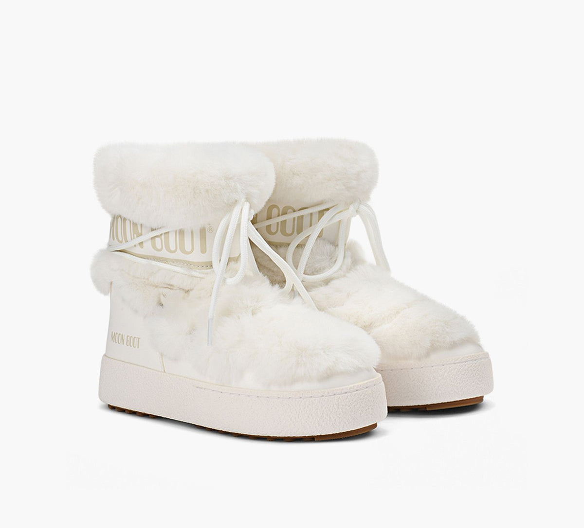 MOON BOOT BOTTELTRACKENFAUSSEFOURRURE en BLANC vue 2