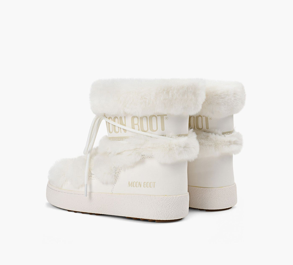 MOON BOOT BOTTELTRACKENFAUSSEFOURRURE en BLANC vue 3