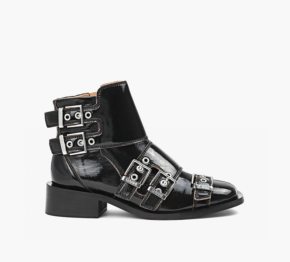 GANNI FEMININEBUCKLEBOOT in BLACK