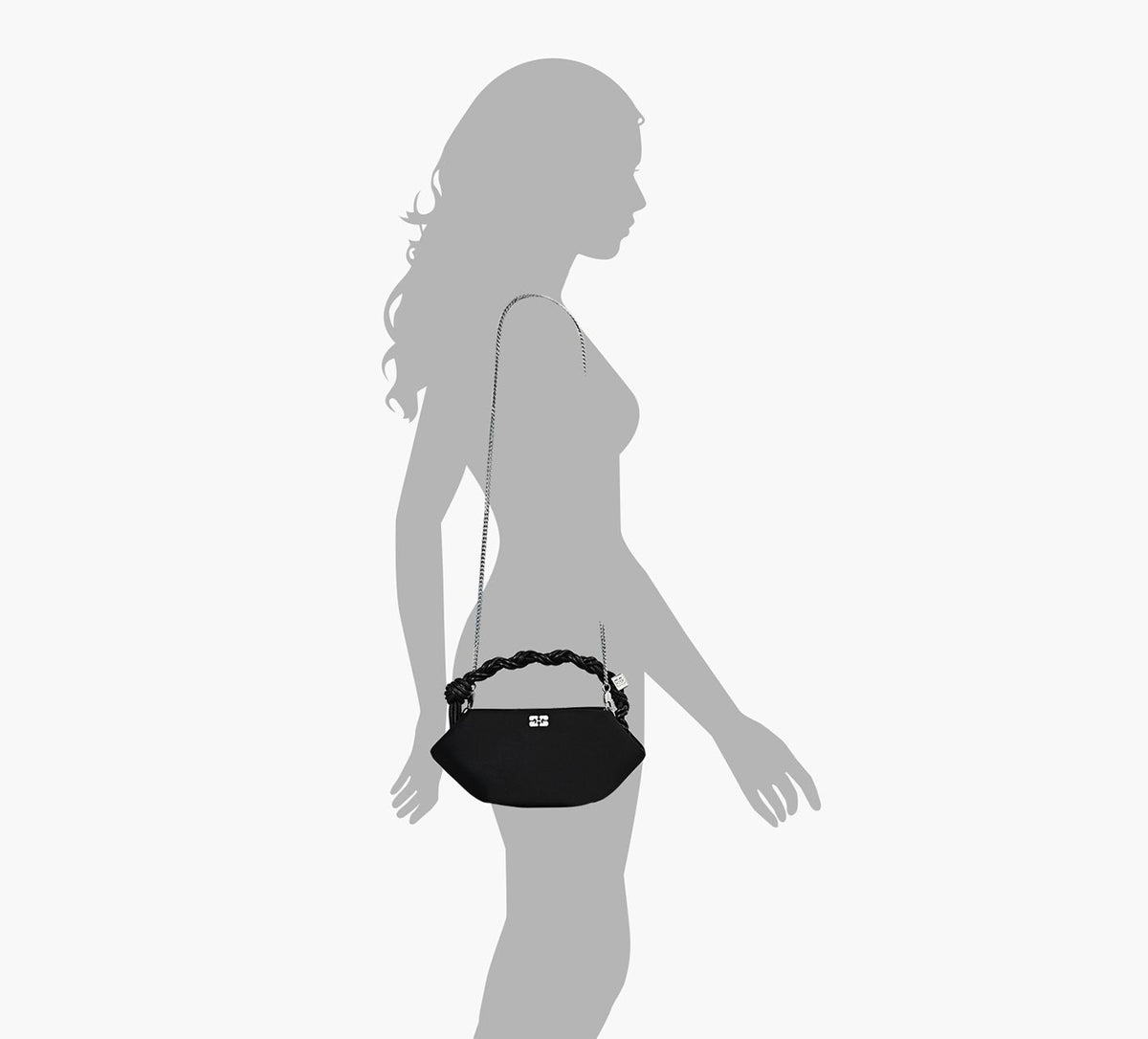 GANNI MINISACBOUSOIRSATIN en NOIR vue 2