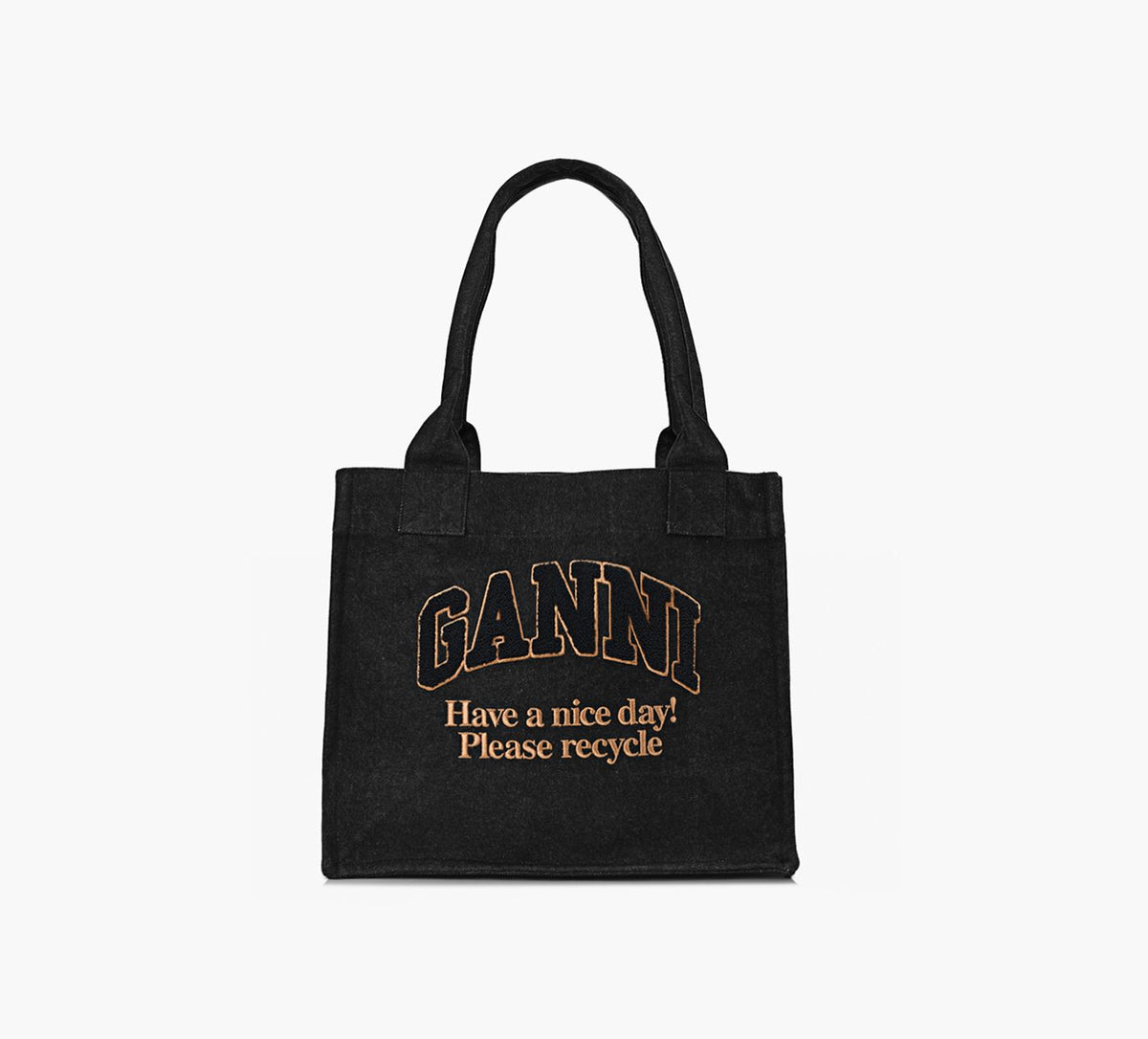 GANNI LARGEEASYSHOPPERDENIM in BLACK