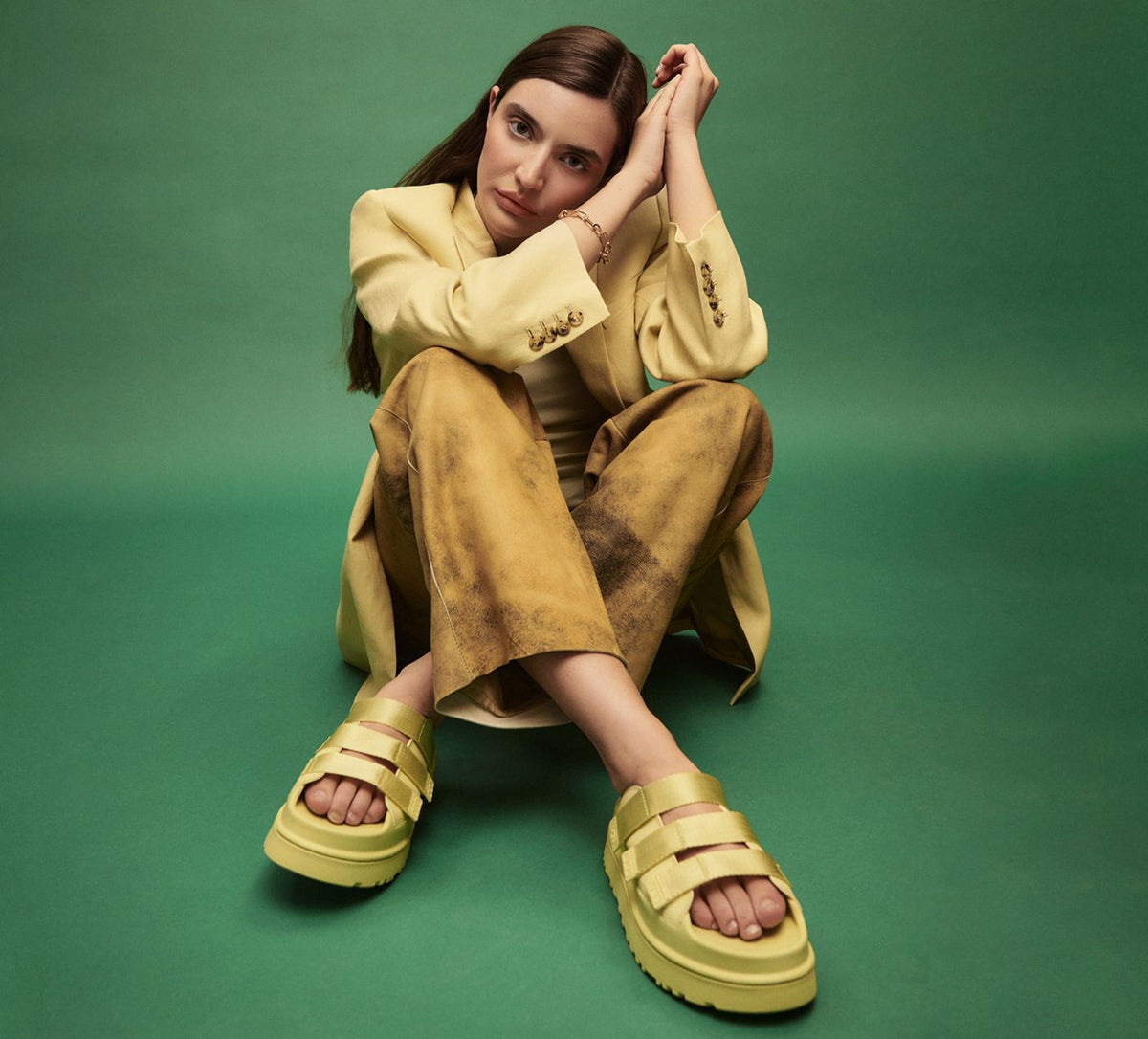 UGG SANDALEGOLDENGLOW en JAUNE vue 1c