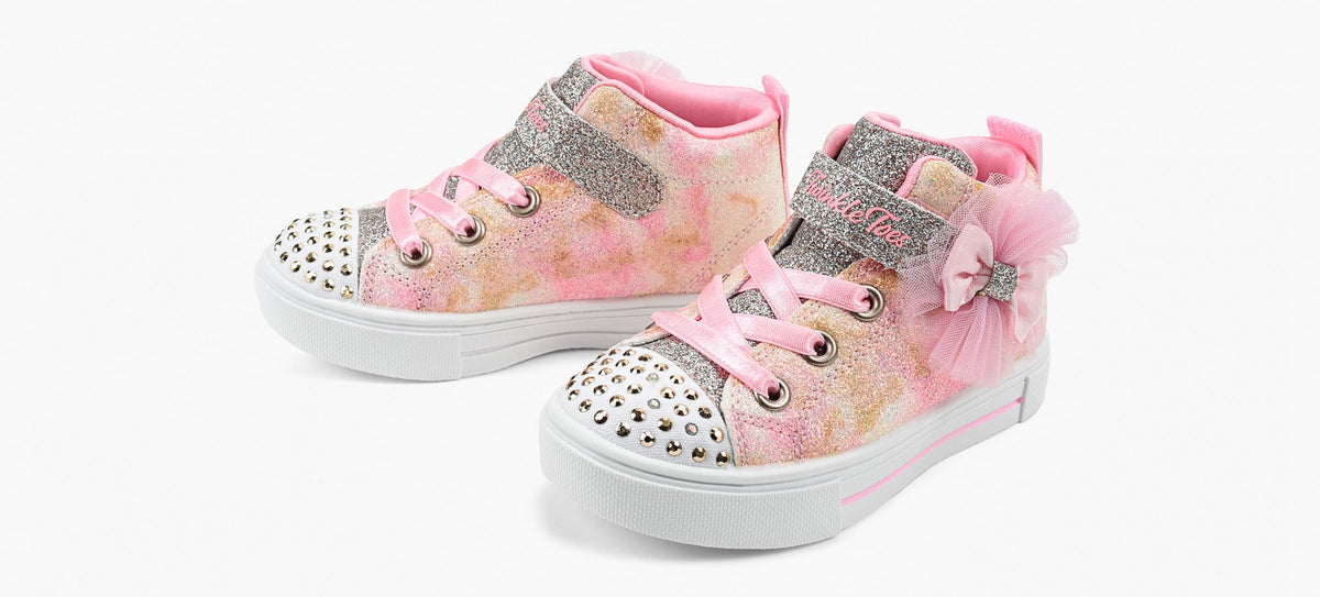SKECHERS BASKETSTWINKLETOESTWINKLESPARKS en ROSE PALE vue 4