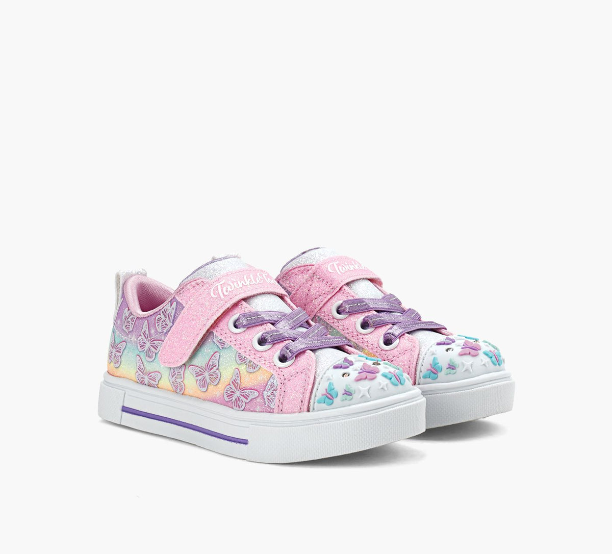 SKECHERS BASKETSTWINKLETOESTWINKLESPARKS en ROSE PALE vue 2