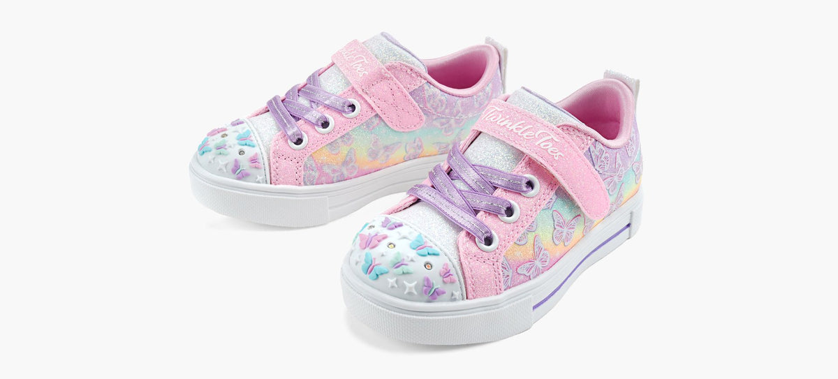 SKECHERS BASKETSTWINKLETOESTWINKLESPARKS en ROSE PALE vue 4