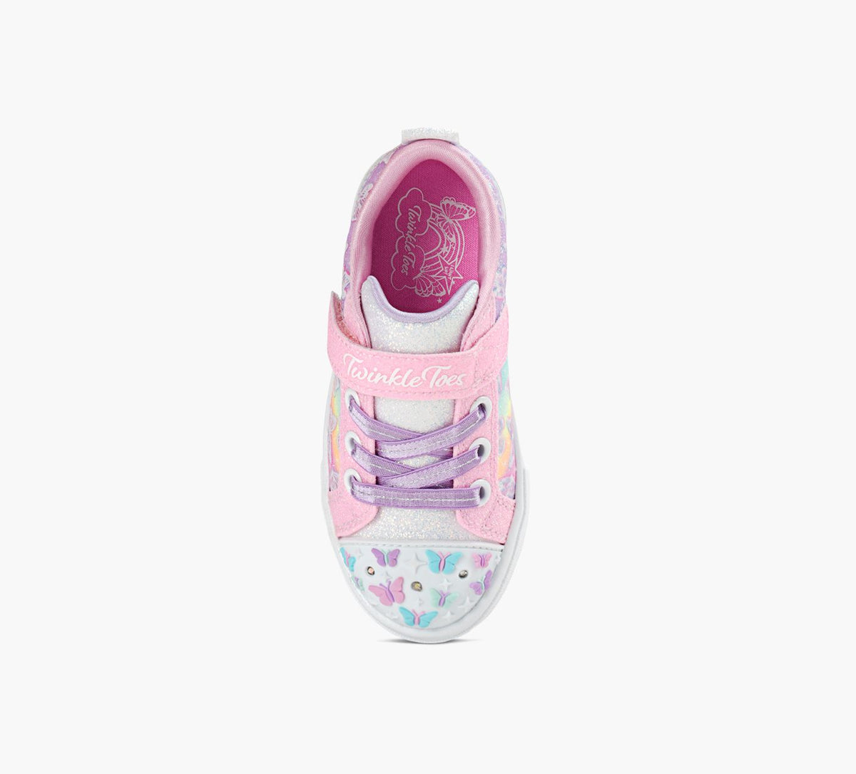 SKECHERS BASKETSTWINKLETOESTWINKLESPARKS en ROSE PALE vue 1c