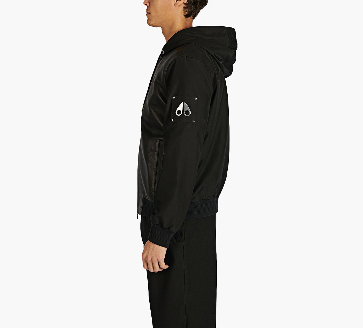 MOOSE KNUCKLES RUFUSLEATHERMIXJACKET in BLACK view 3