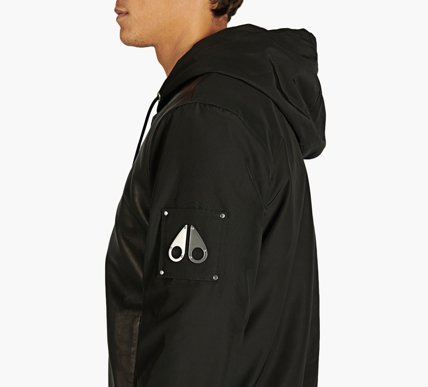 MOOSE KNUCKLES RUFUSLEATHERMIXJACKET in BLACK view 1c