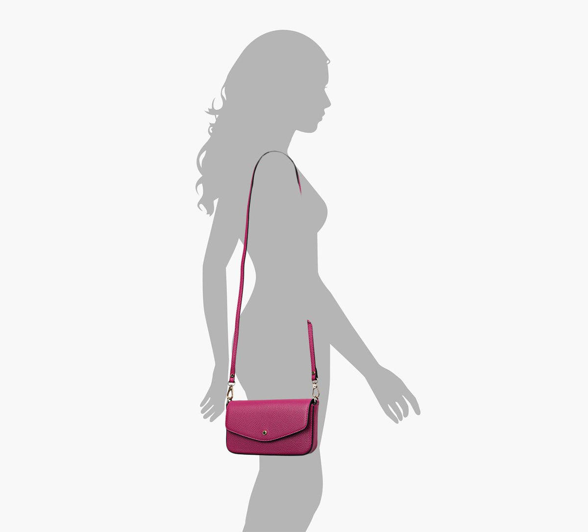 POURCHET CLUBCLUTCH in FUCHSIA view 3