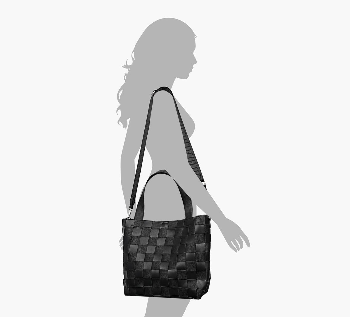 ILSE JACOBSEN SQUAREBRAIDTOTEBAG in BLACK view 2