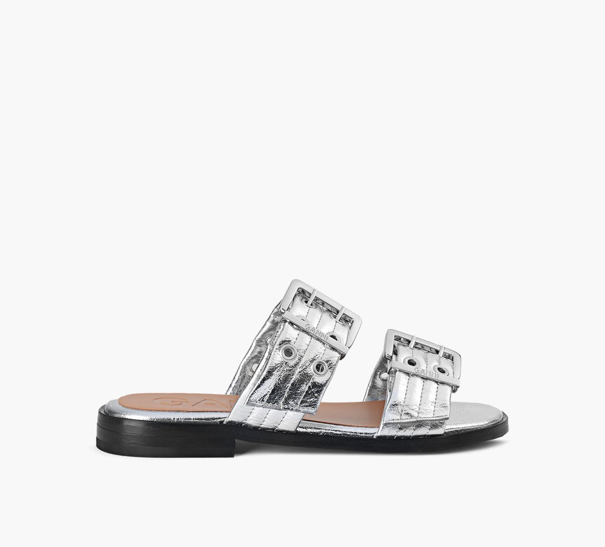 GANNI SANDALESDEUXBRIDESFEMININE en ARGENT