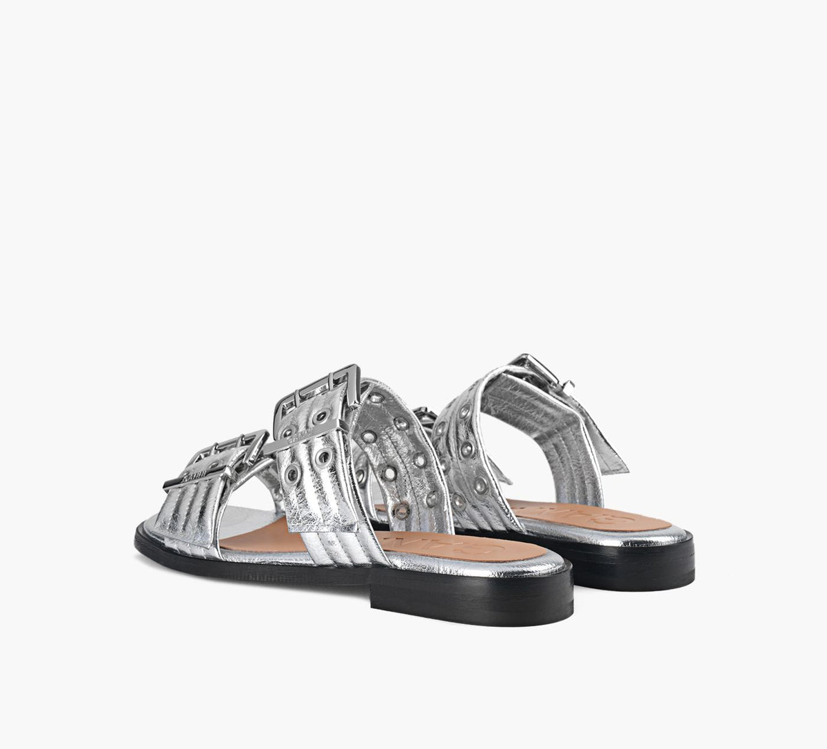 GANNI SANDALESDEUXBRIDESFEMININE en ARGENT vue 3