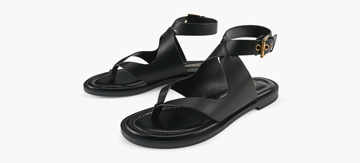 MICHAEL KORS IRENEFLATTHONGSANDAL in BLACK view 4
