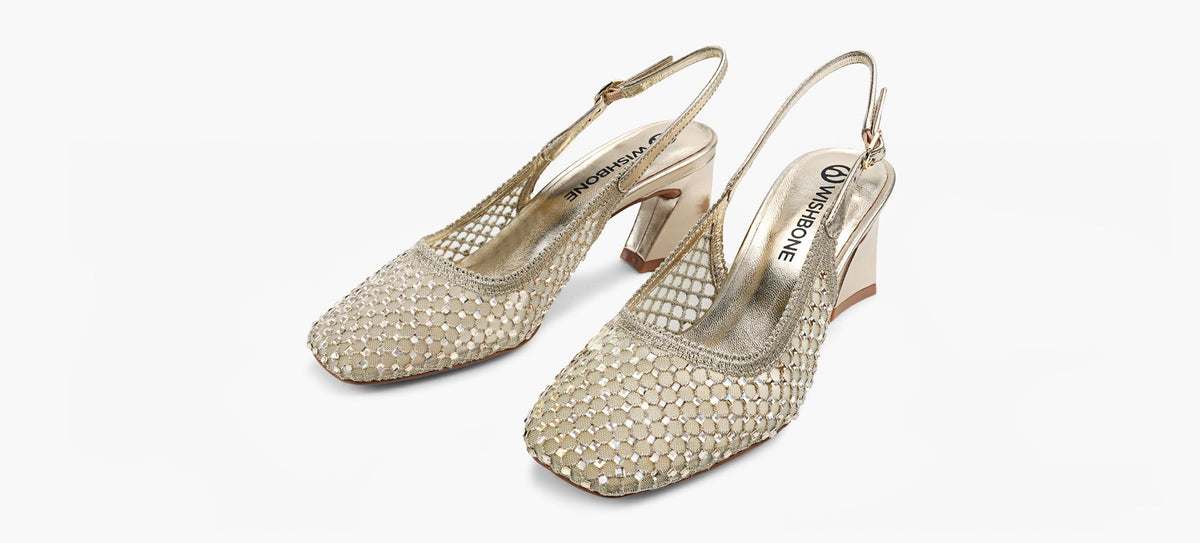 WISHBONE DEMIMESHSLINGBACK in GOLD view 4