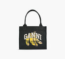 GANNI SACFOURRETOUTLARGEIMPRIMBANANE en NOIR