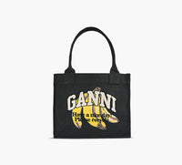 GANNI SACFOURRETOUTLARGEIMPRIMBANANE en NOIR