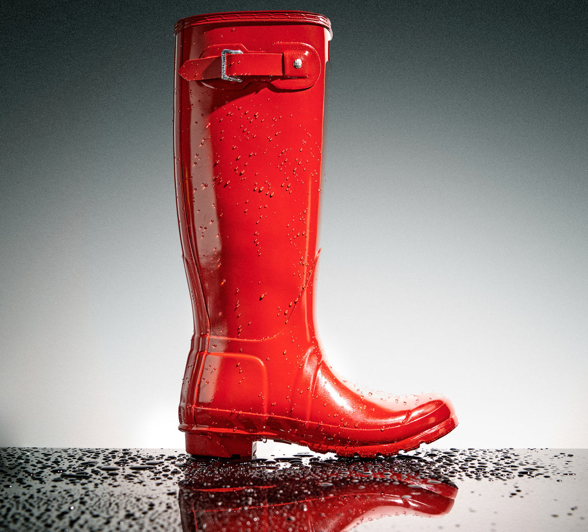 HUNTER BOTTEHAUTESORIGINALTALLGLOSS en ROUGE vue 7