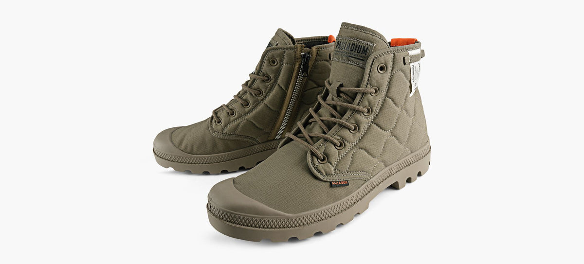 PALLADIUM BOTTEPAMPAREQUILTED en KHAKI vue 4hero