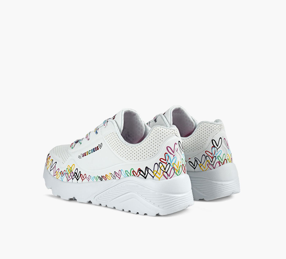 SKECHERS BASKETSJGOLDCROWNUNOLITECOEURS en BLANC vue 3