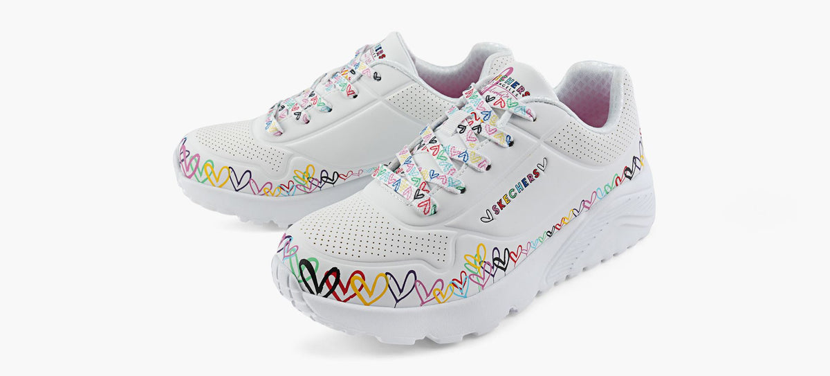 SKECHERS BASKETSJGOLDCROWNUNOLITECOEURS en BLANC vue 4