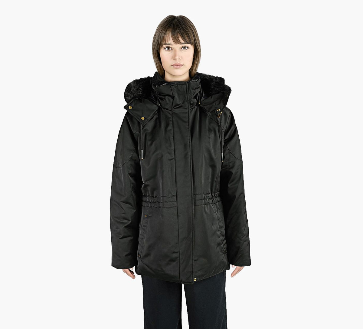 MOOSE KNUCKLES MANTEAUGOLDSERIESSATIN3Q en NOIR