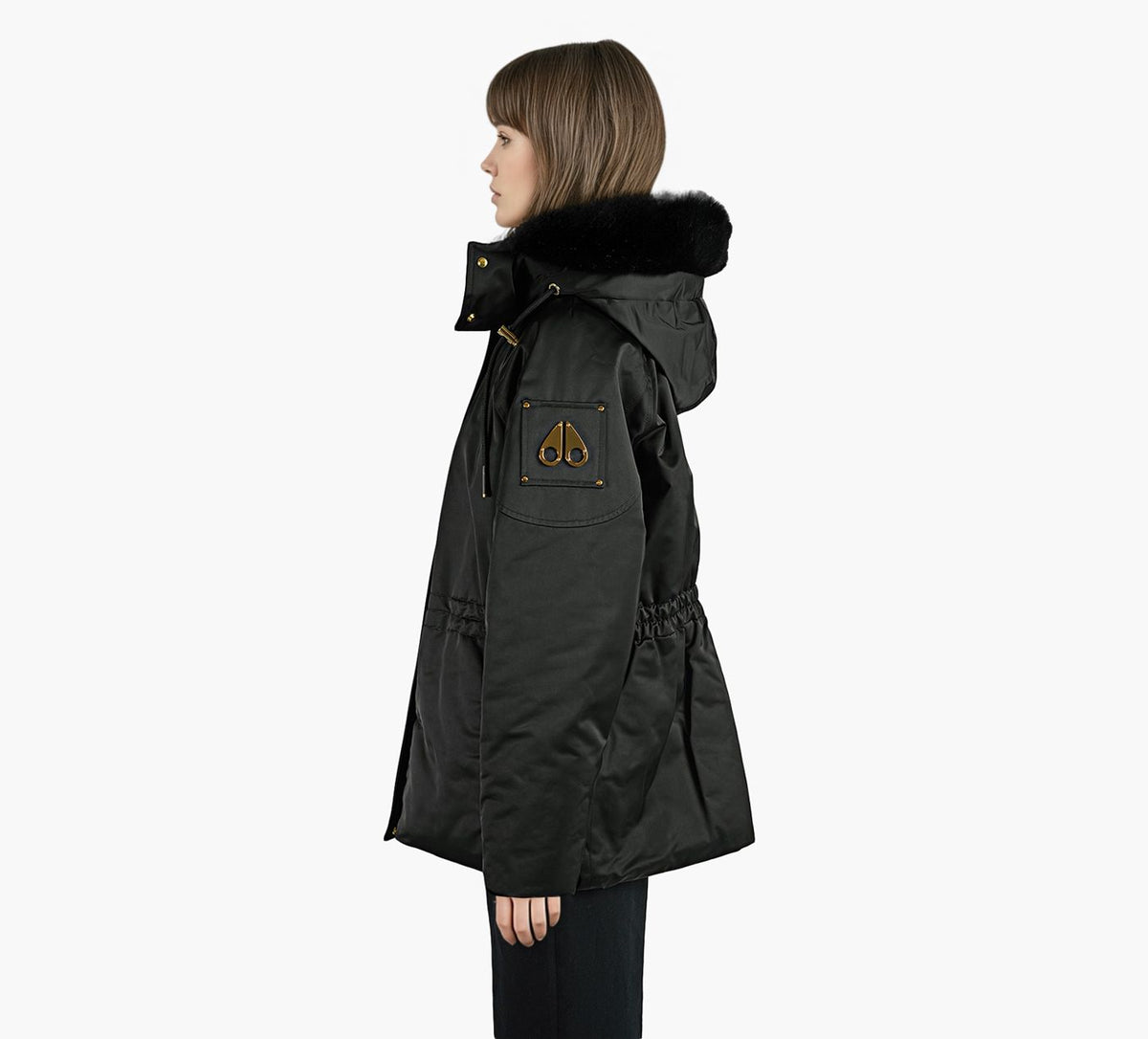 MOOSE KNUCKLES MANTEAUGOLDSERIESSATIN3Q en NOIR vue 3