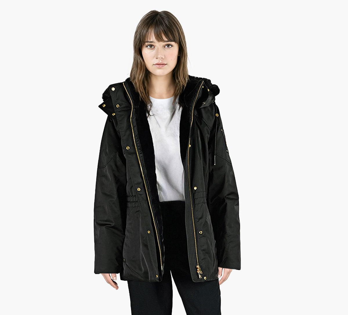MOOSE KNUCKLES MANTEAUGOLDSERIESSATIN3Q en NOIR vue 6