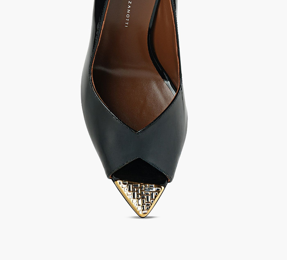 GIUSEPPE ZANOTTI INTRIGOCRYSTALOPENTOE in BLACK view 1c